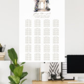 Hochzeitstorte Arch 20 Tabelle Hochzeitssatellite Poster (Heimbüro)