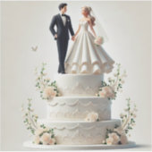 Hochzeitstorte Aufkleber (Vorderseite)