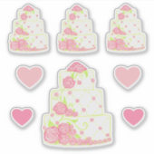 Hochzeitstorte-Aufkleber Aufkleber (Vorderseite)