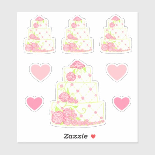 Hochzeitstorte-Aufkleber Aufkleber (Blatt)