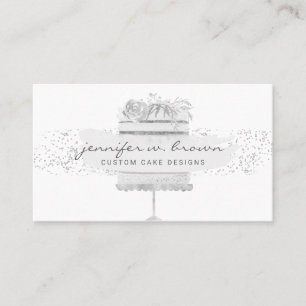Hochzeitstorte Bäcker Eventplaner Glitter Grau Visitenkarte