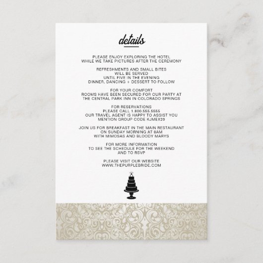 Hochzeitstorte Begleitkarte (Vorderseite)