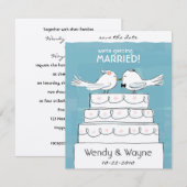 Hochzeitstorte Birds Braut & Bräutigam Save the Da Date (Vorne/Hinten)