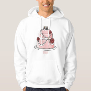 Hochzeitstorte Cartoon-Illustration Hoodie