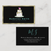 Hochzeitstorte-Dekorator Cake-Logo-Tiers Gold Visitenkarte (Vorne/Hinten)
