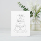 Hochzeitstorte Design Herr und Frau Postkarte (Stehend Vorderseite)