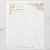 Hochzeitstorte-Designer-Bäckerei-Goldmarmor Briefbogen (Vorne/Hinten)