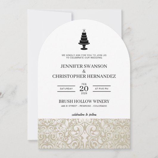 Hochzeitstorte Einladung (Vorderseite)