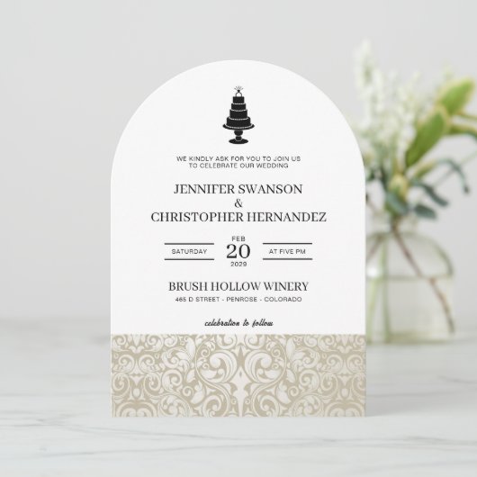 Hochzeitstorte Einladung (Stehend Vorderseite)