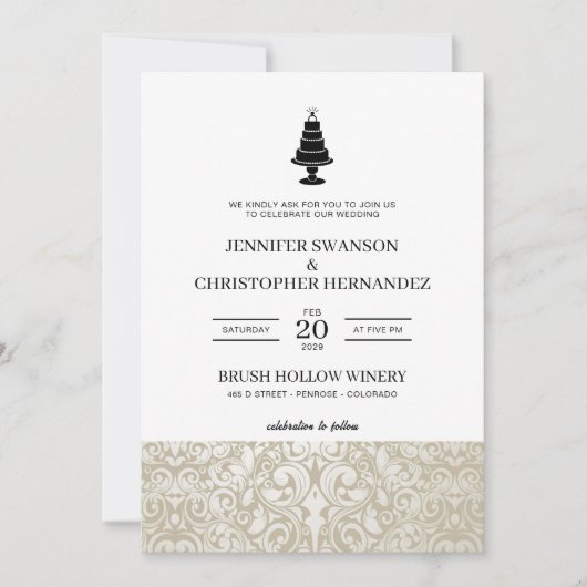 Hochzeitstorte Einladung (Vorderseite)