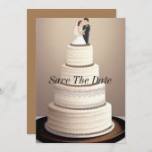 Hochzeitstorte Einladung (Vorne/Hinten)