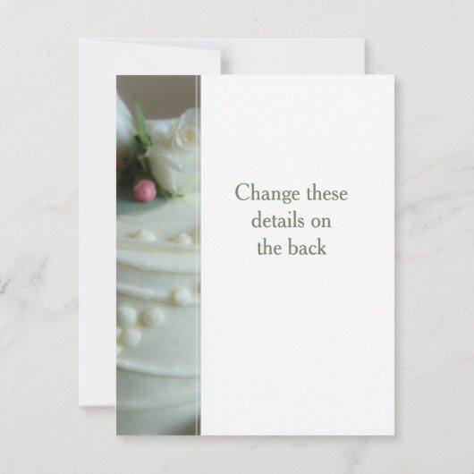 Hochzeitstorte Einladung (Rückseite)