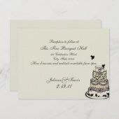Hochzeitstorte/Empfang-Karte Einladung (Vorne/Hinten)