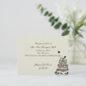 Hochzeitstorte/Empfang-Karte Einladung (Stehend Vorderseite)