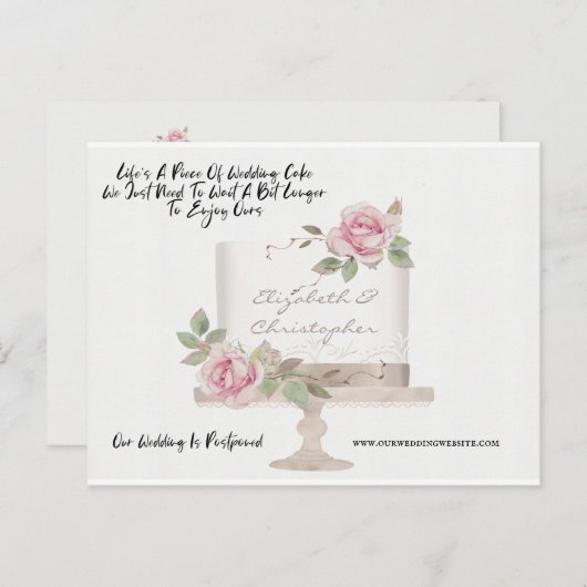 Hochzeitstorte - Gewitterter Wechsel des Datums ve Postkarte (Vorne/Hinten)