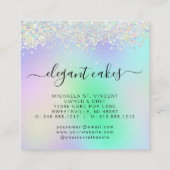 Hochzeitstorte Glitzer Bäckerei Quadratische Visitenkarte (Rückseite)