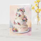 Hochzeitstorte Gratulationen Karte (Gelbe Blume)