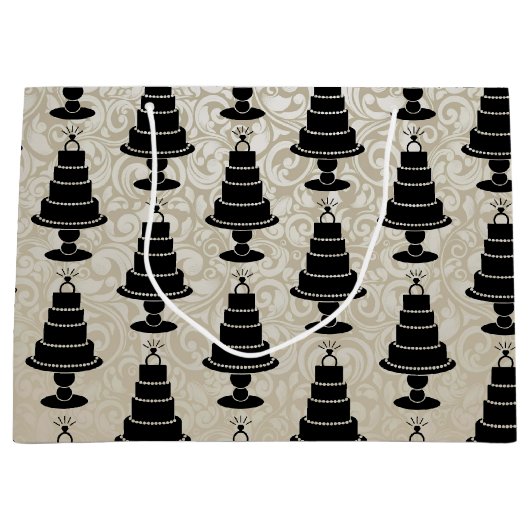 Hochzeitstorte Große Geschenktüte (Vorderseite)