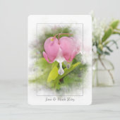 Hochzeitstorte Herzblutungen Blume Einladung (Stehend Vorderseite)