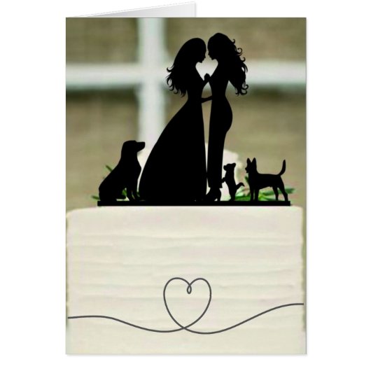 Hochzeitstorte Karte - Silhouette (Vorne)