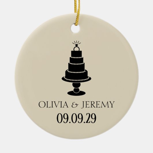 Hochzeitstorte Keramik Ornament (Vorne)