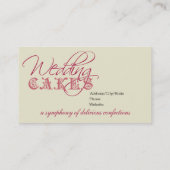 Hochzeitstorte-Konfektionsartikel-Event-Planer Visitenkarte (Rückseite)