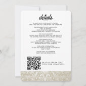 Hochzeitstorte mit Details und QR-Code Einladung (Rückseite)