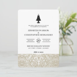 Hochzeitstorte mit Details und QR-Code Einladung