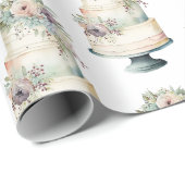 Hochzeitstorte Pastel Watercolor Hochzeit Geschenkpapier (Rolleneckpunkt)