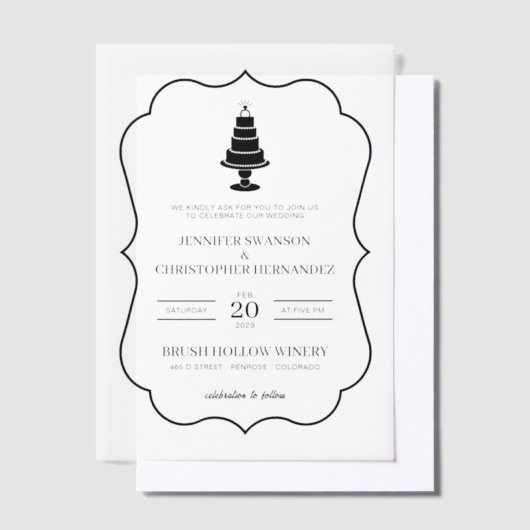 Hochzeitstorte Pergament Einladungen (Versetzt)