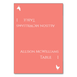 Hochzeitstorte Platzkarten-Geflügel-Symbol auf Ros Tischnummer