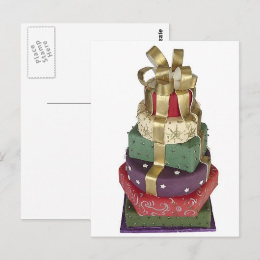 Hochzeitstorte Postkarte (Vorne/Hinten)