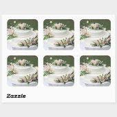 Hochzeitstorte Quadratischer Aufkleber