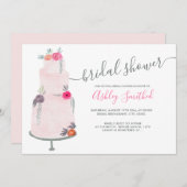 Hochzeitstorte Rosa Brautparty Einladung (Vorne/Hinten)