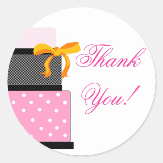 Hochzeitstorte Rosa und Schwarz Runder Aufkleber (Vorderseite)