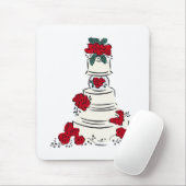 Hochzeitstorte Rote Blume Mousepad (Mit Mouse)