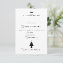 Hochzeitstorte RSVP Karte