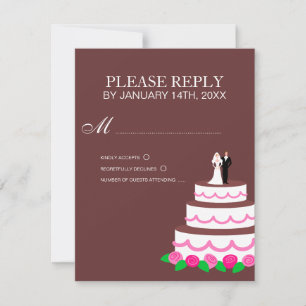 Hochzeitstorte RSVP-Karten oder Antwortkarten RSVP Karte