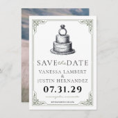 Hochzeitstorte Save the Date (Vorne/Hinten)