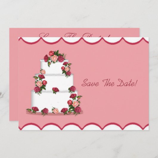 Hochzeitstorte Save the Date (Vorne/Hinten)