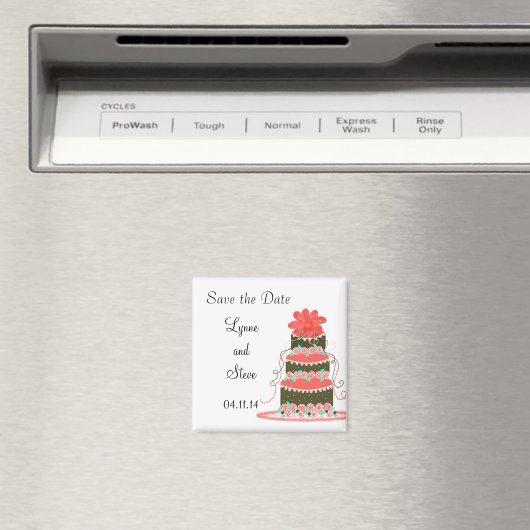 Hochzeitstorte Save the Date Magnet (In Situ (Geschirrspüler))