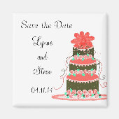 Hochzeitstorte Save the Date Magnet (Vorne)