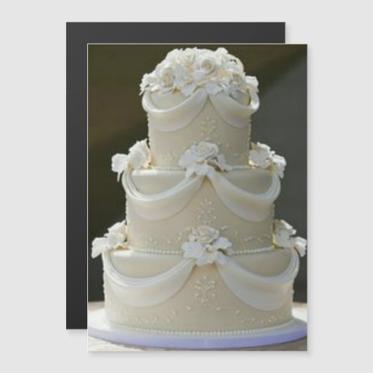 Hochzeitstorte Save the Date Magneteinladung (Vorne/Hinten)