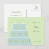 Hochzeitstorte Save the Date Postkarte (Vorne/Hinten)