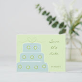 Hochzeitstorte Save the Date Postkarte (Stehend Vorderseite)
