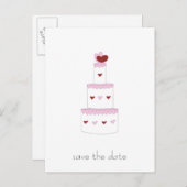 Hochzeitstorte "Save the Date" Postkarte (Vorne/Hinten)