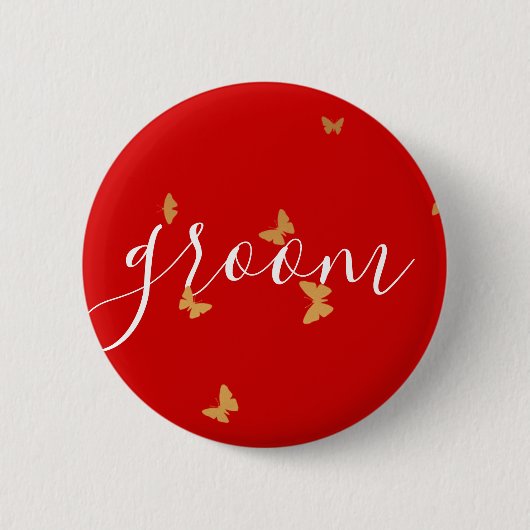 Hochzeitstorte Schmetterlinge Button (Vorderseite)