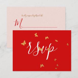 Hochzeitstorte Schmetterlinge RSVP Karte
