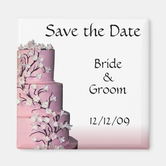 Hochzeitstorte Sichern des Datums Magnete Magnet (Vorne)
