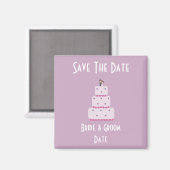 Hochzeitstorte Speichern Sie den Datumsmagnet Magnet (Vorderseite/Rückseite)